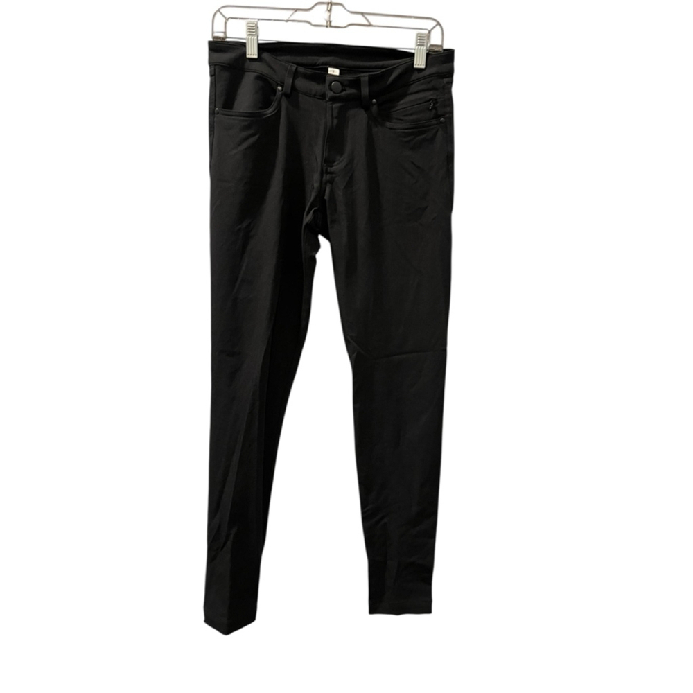 Lululemon Black Chino Pants Women's Size 6 Casual Zip Fly Work Skinny 28x30
